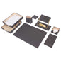 MOOG Leather Desk Set - Double Document Tray- Brown - 10 PCS