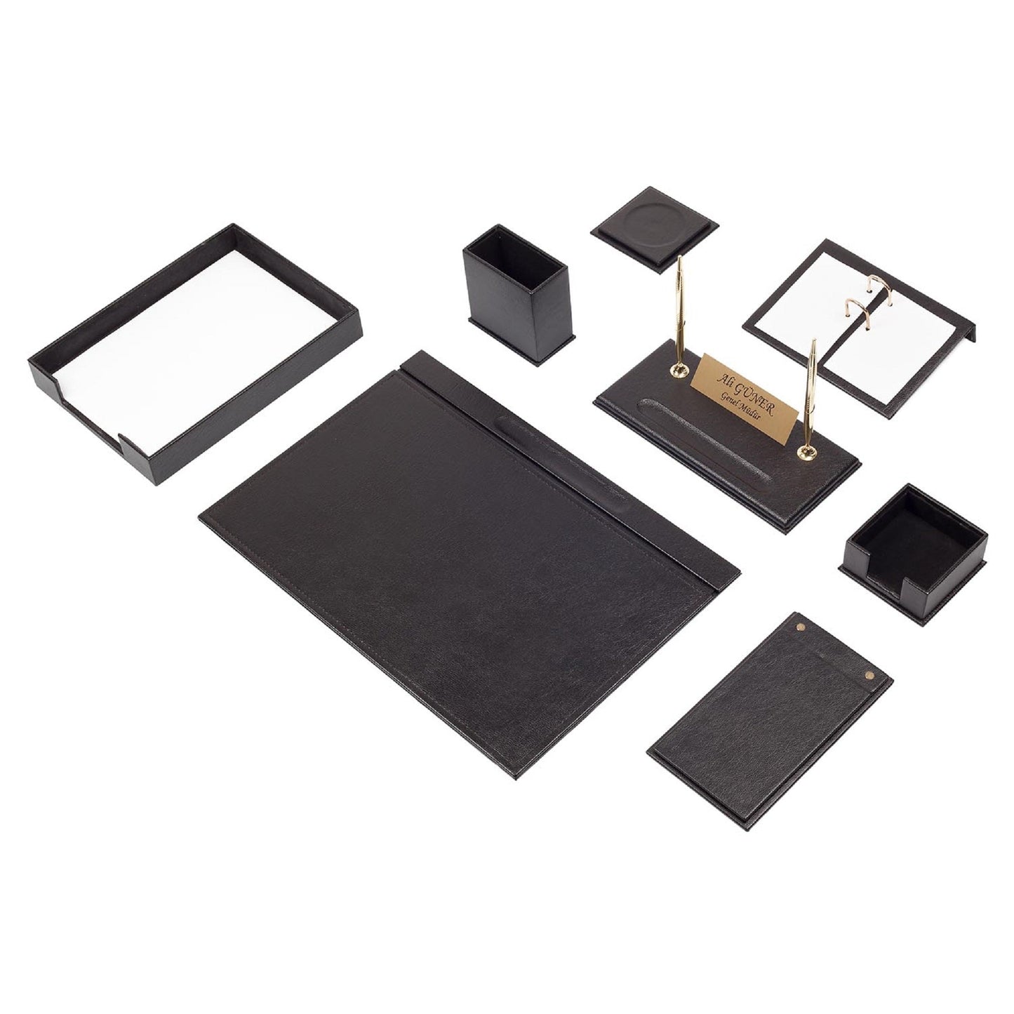 MOOG Leather Desk Set - Single Document Tray- Brown - 10 PCS