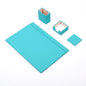 MOOG Leather Desk Set-4 Accessories- Turquoise - 4 PCS