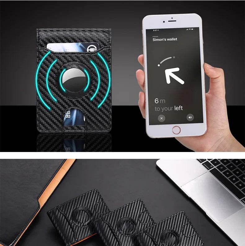 RFID Slim Card Holder Wallet for Dad, Husband, Son, Brother, Boyfriend – AirTag Slot, Father’s Day Gift