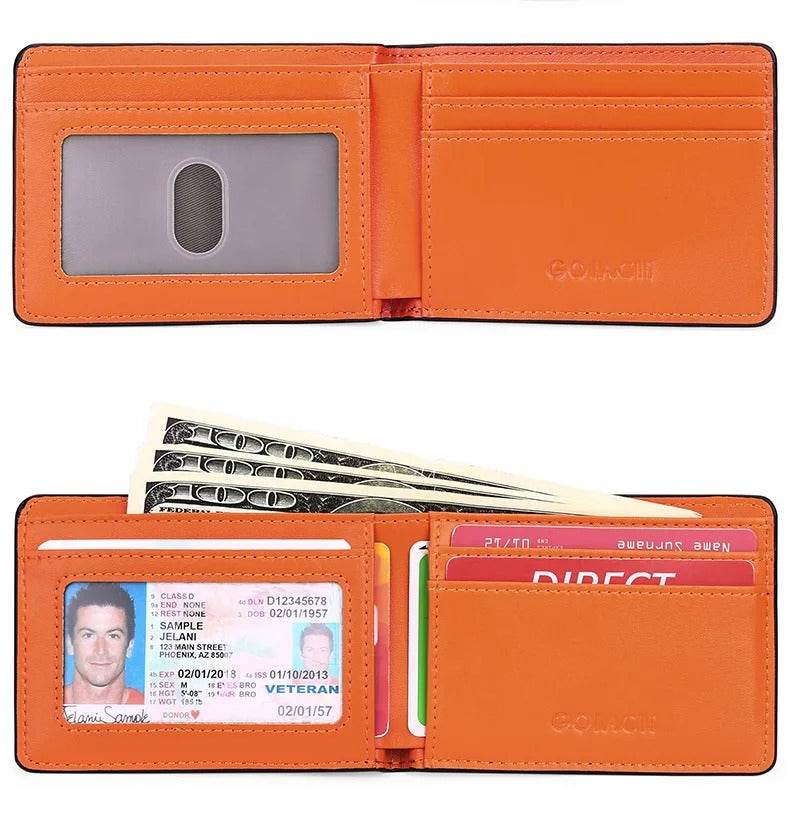 RFID Slim Card Holder Wallet for Dad, Husband, Son, Brother, Boyfriend – AirTag Slot, Father’s Day Gift
