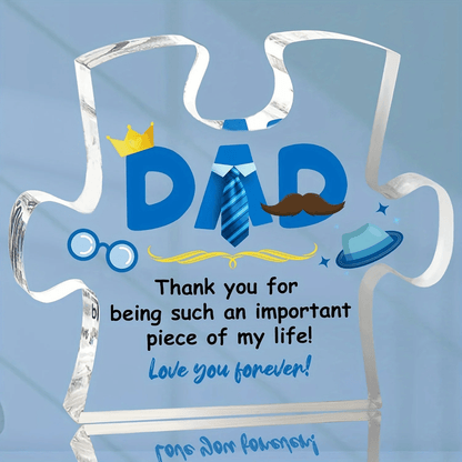 Acrylic Puzzle Plaque with Heartfelt Sayings Gift for Dad from Son or Daughter