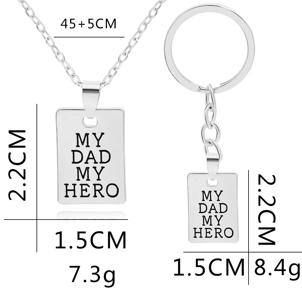 My Dad My Hero Keychain Necklace – Safe Driving Family Gift