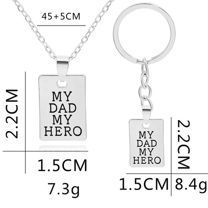 My Dad My Hero Keychain Necklace – Safe Driving Family Gift