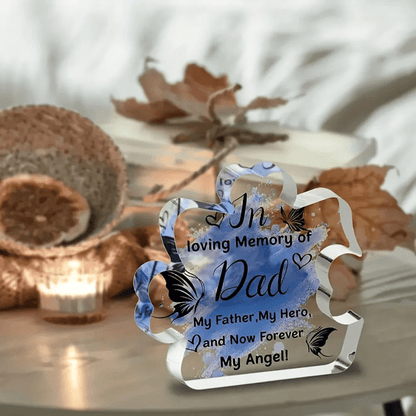 Memorial Acrylic Plaque for Dad In Loving Memory Table Decoration