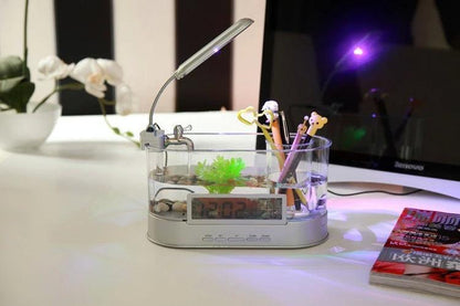 Desktop Aquatic Time Date Week Temperature Alarm Pen Holder