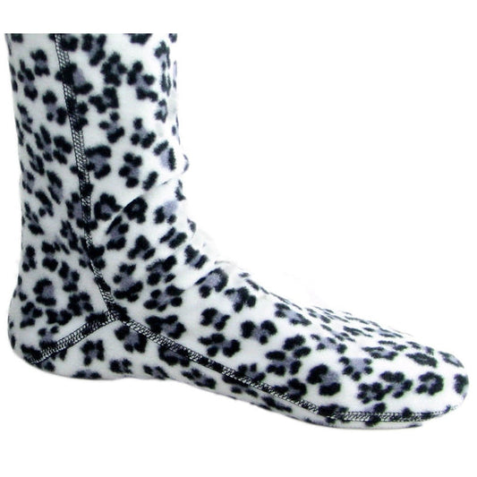Over-the-Knee Fleece Socks - Snow Leopard