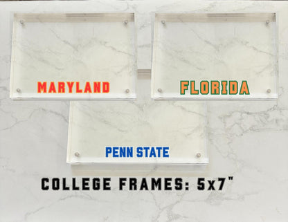 Fully Customizable 5x7” Acrylic High School or College Magnetic Frame – Custom School Name Display, Graduation Gift, Dorm Decor