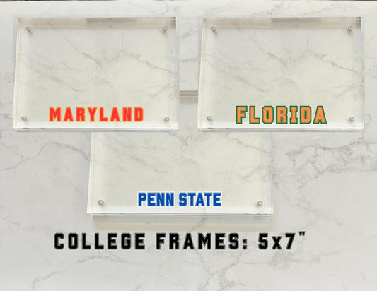 Fully Customizable 5x7” Acrylic High School or College Magnetic Frame – Custom School Name Display, Graduation Gift, Dorm Decor