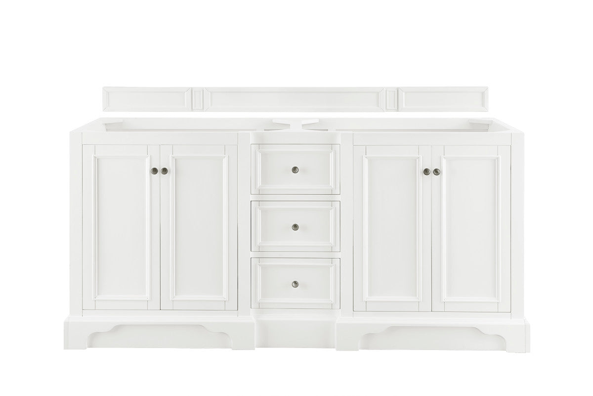 De Soto 72" Double Vanity Cabinet, Bright White