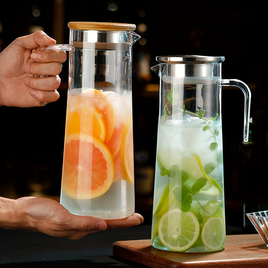 1pc, Water Pitcher With Lid, 37.1oz/54.1oz Heavy Duty Drink Picher,