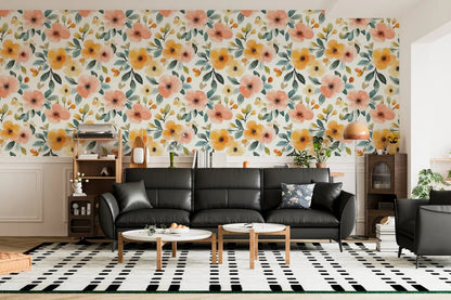 Apricot Meadow Morning Wallpaper