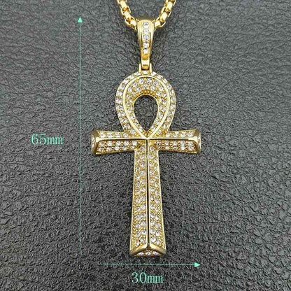 Men’s/Women’s Egyptian Ankh Pendant - Hip-Hop Steel Unisex Gem