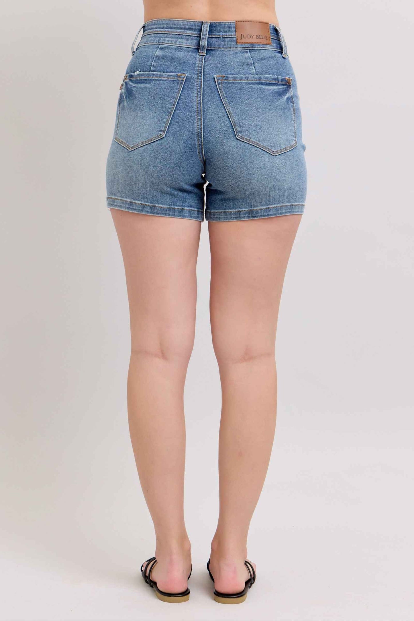 Judy Blue Plus Size High Rise Denim Shorts with Tummy Control