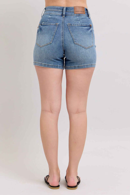 Judy Blue Plus Size High Rise Denim Shorts with Tummy Control