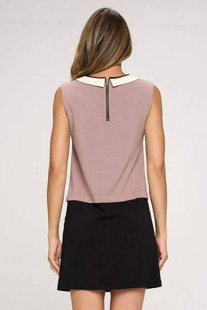 Sleeveless Dress with Contrast Peter Pan Collar | Apparel | Kitchen + Metal