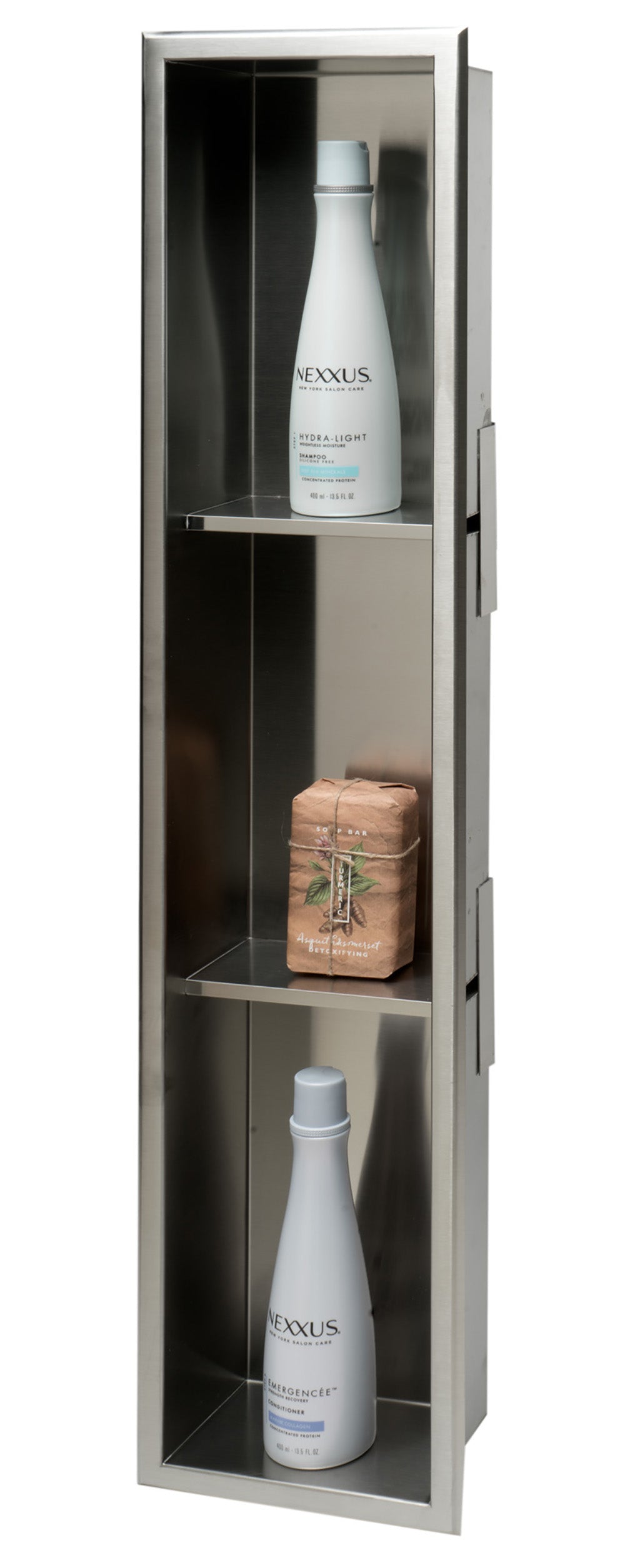 ALFI brand ABN0836 8 x 36 Vertical Triple Shelf Bath Shower Niche