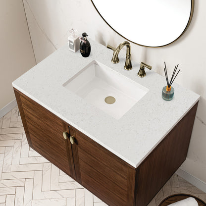 Amberly 36" Single Vanity Cabinet, Mid-Century Walnut