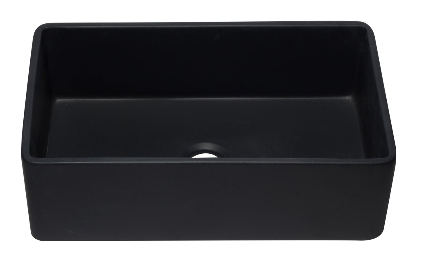 ALFI brand AB3320SB 33 inch Black Reversible Single Fireclay Farmhouse Kitchen Sink