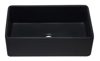 ALFI brand AB3320SB 33 inch Black Reversible Single Fireclay Farmhouse Kitchen Sink