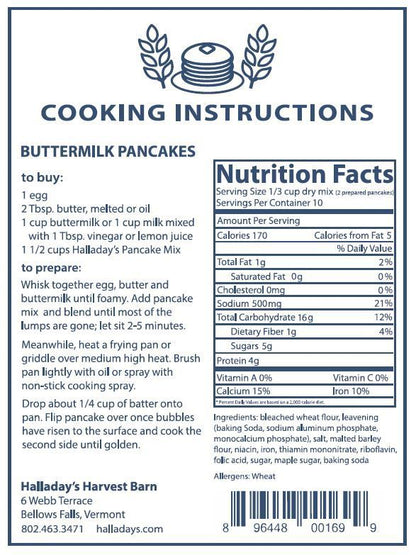 Halladays Buttermilk Pancake Mix