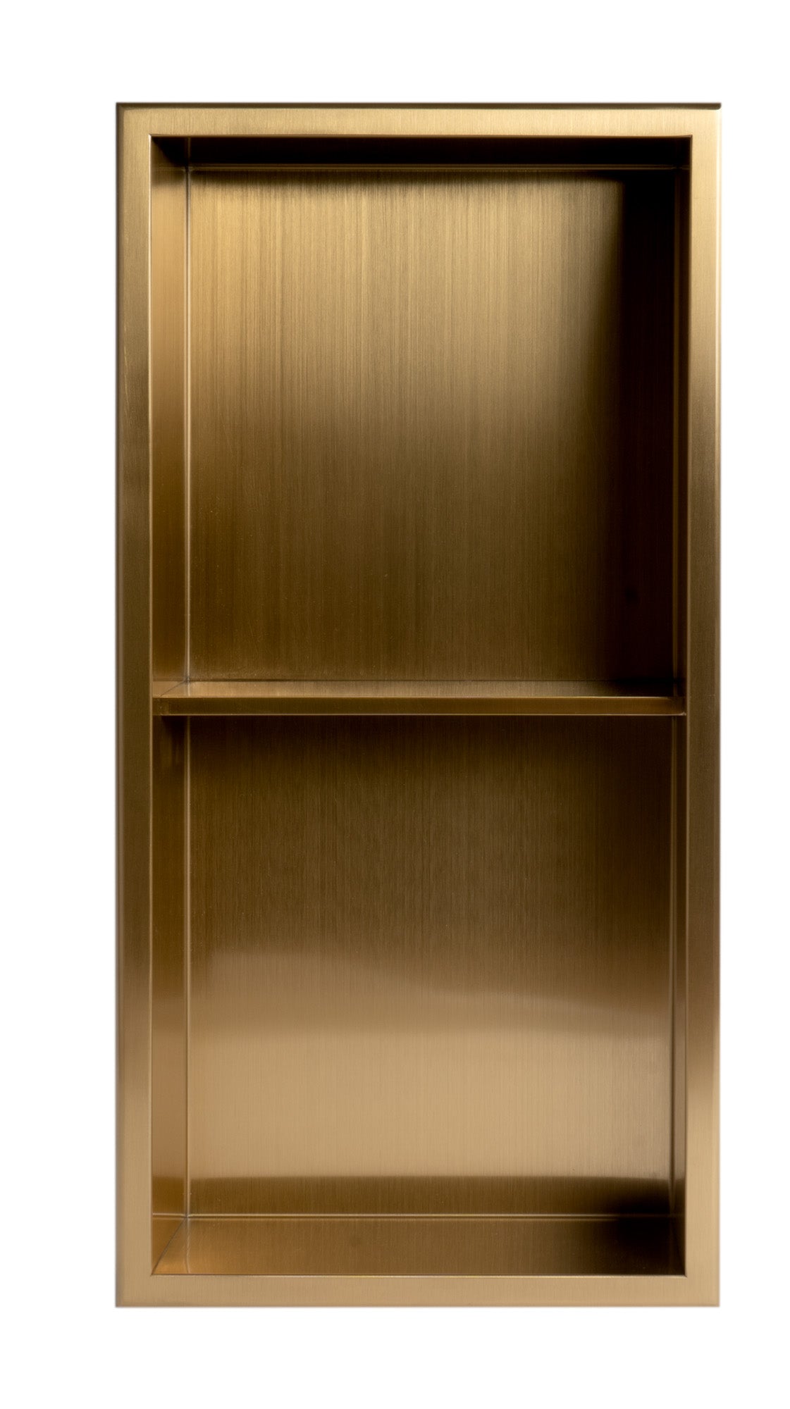 ALFI brand ABNP1224 12" x 24" Stainless Steel Vertical Double Shelf Shower Niche