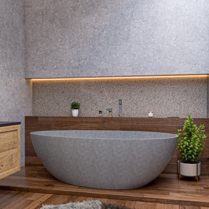 ALFI brand  ABCO72TUB 72" Solid Concrete Tear Drop Freestanding Bathtub