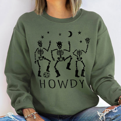 Howdy Skeletons Halloween Sweatshirt