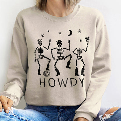 Howdy Skeletons Halloween Sweatshirt