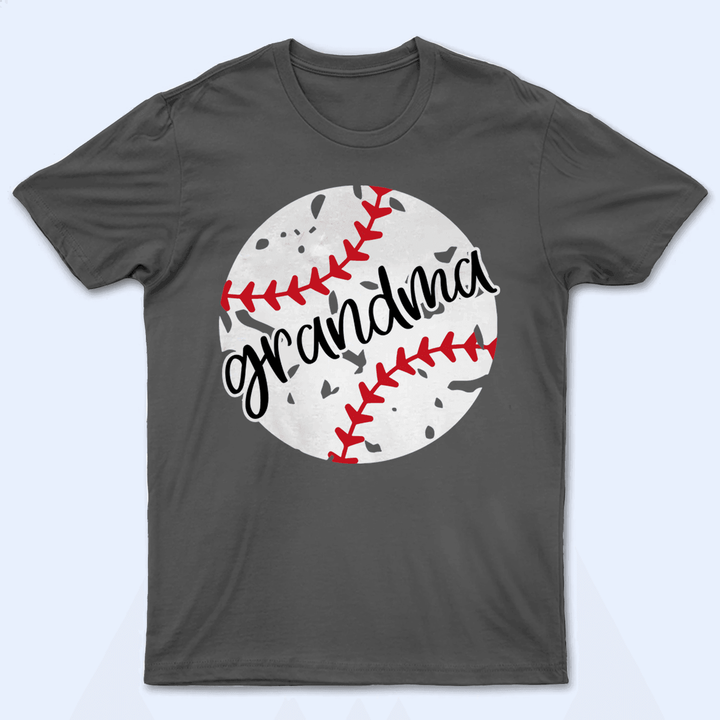 Distressed Baseball Grandma - Personalized Custom T Shirt - Birthday, Loving, Funny Gift for Grandma/Nana/Mimi, Mom, Wife, Grandparent