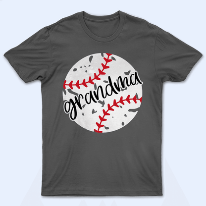 Distressed Baseball Grandma - Personalized Custom T Shirt - Birthday, Loving, Funny Gift for Grandma/Nana/Mimi, Mom, Wife, Grandparent