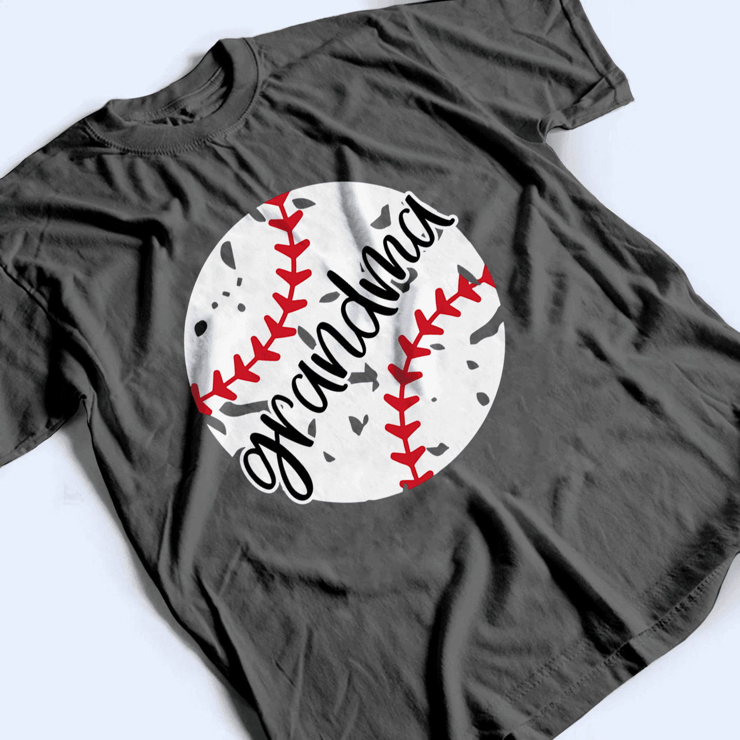 Distressed Baseball Grandma - Personalized Custom T Shirt - Birthday, Loving, Funny Gift for Grandma/Nana/Mimi, Mom, Wife, Grandparent