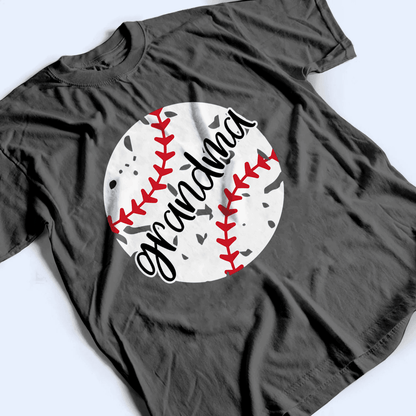 Distressed Baseball Grandma - Personalized Custom T Shirt - Birthday, Loving, Funny Gift for Grandma/Nana/Mimi, Mom, Wife, Grandparent