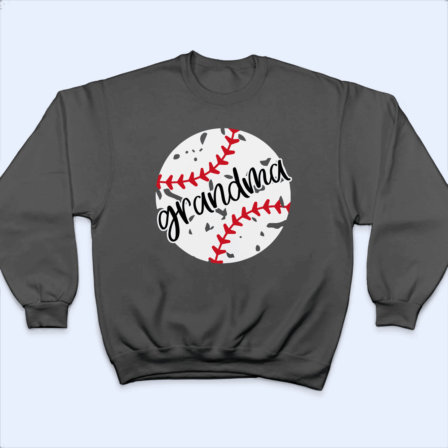 Distressed Baseball Grandma - Personalized Custom T Shirt - Birthday, Loving, Funny Gift for Grandma/Nana/Mimi, Mom, Wife, Grandparent