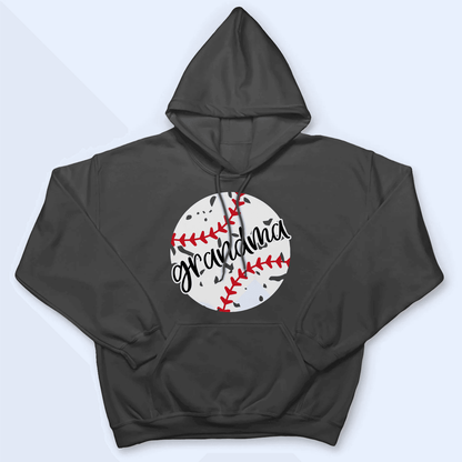 Distressed Baseball Grandma - Personalized Custom T Shirt - Birthday, Loving, Funny Gift for Grandma/Nana/Mimi, Mom, Wife, Grandparent