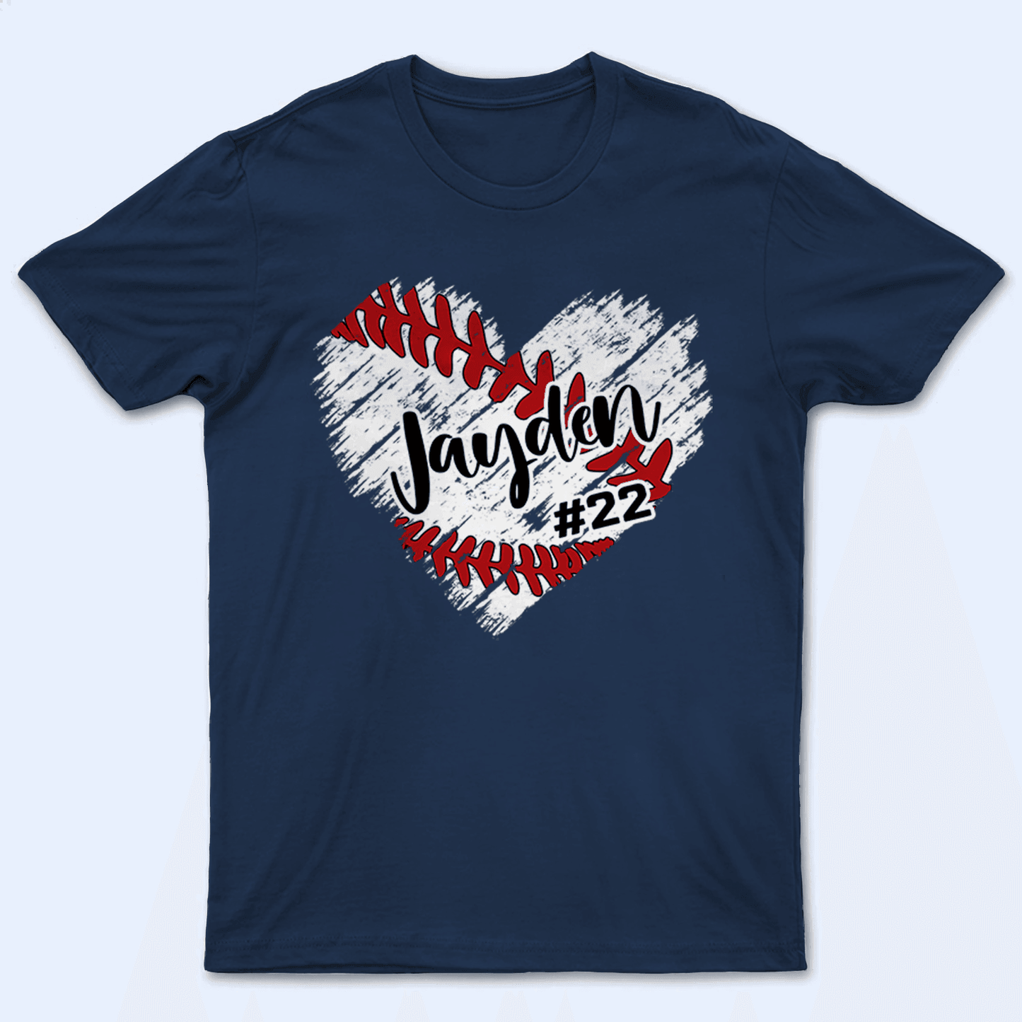 Distressed Chalk Retro Heart Sports - Baseball/ Softball Cheers Personalized Custom T Shirt - Birthday, Loving, Funny Gift for Grandma/Nana/Mimi, Mom, Wife, Grandparent
