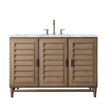 Portland 48" Single Vanity Cabinet, Whitewashed Walnut