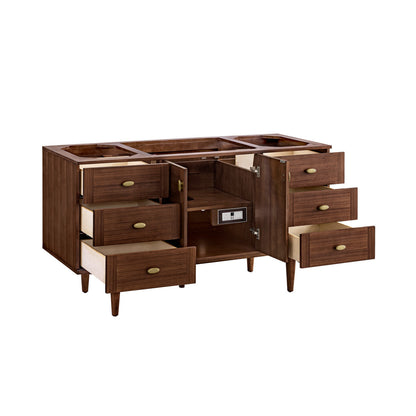 Amberly 60" Single Vanity Cabinet, Mid-Century Walnut