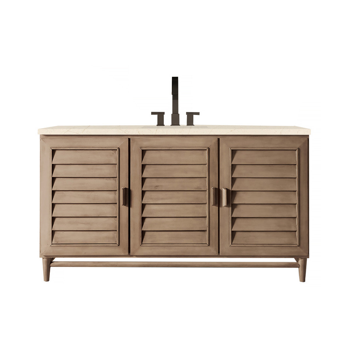 Portland 60" Single Vanity Cabinet, Whitewashed Walnut