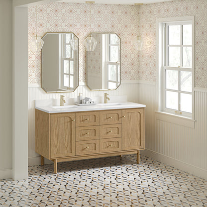 Laurent 60" Double Vanity, Light Natural Oak