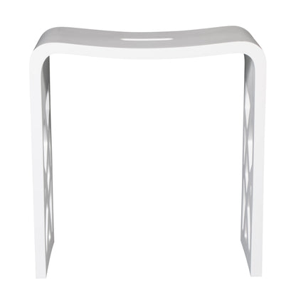 ALFI brand  ABST88 Designer White Matte Solid Surface Resin Bathroom / Shower Stool