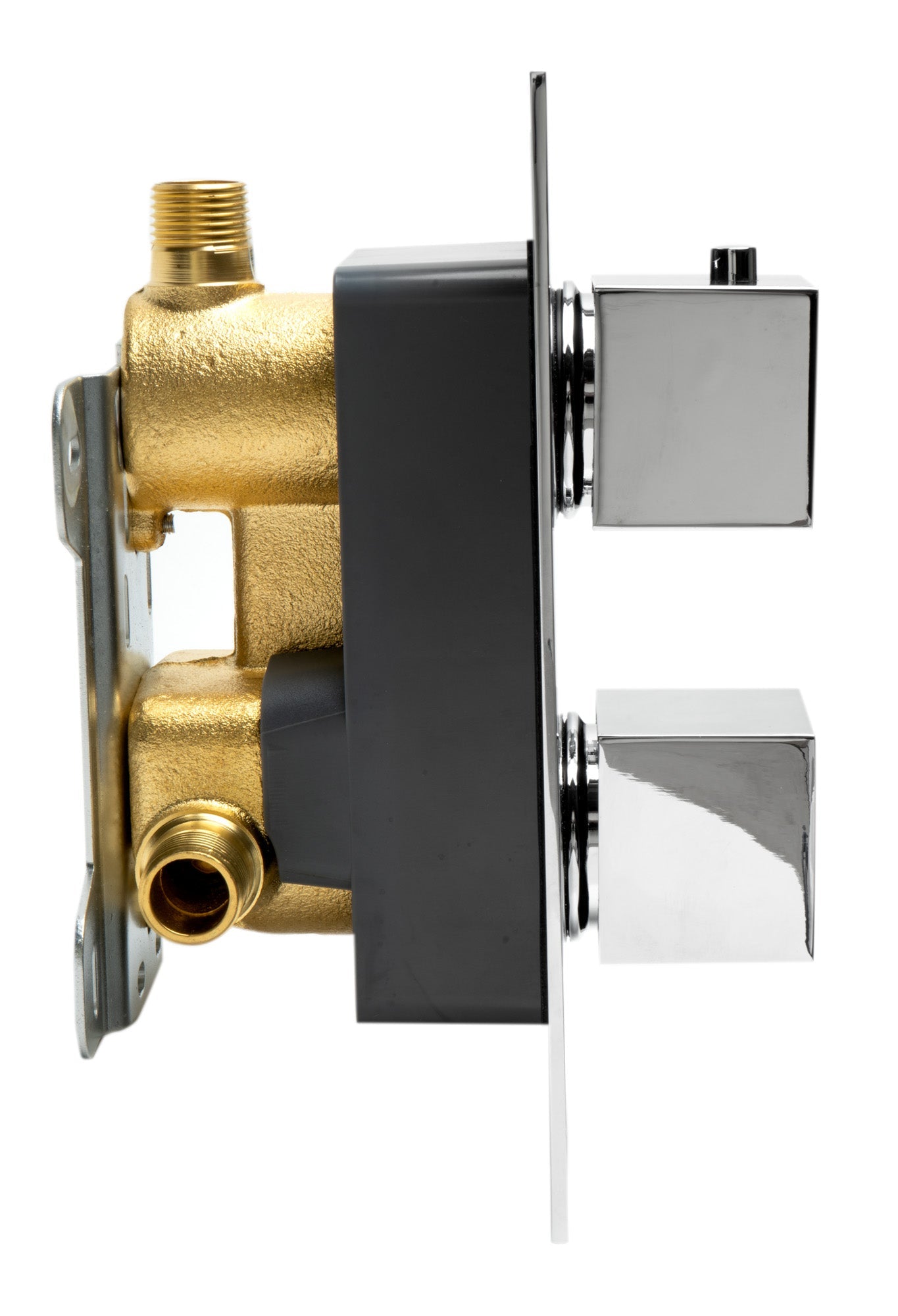ALFI brand AB2601 Square Knob 1 Way Thermostatic Shower Mixer
