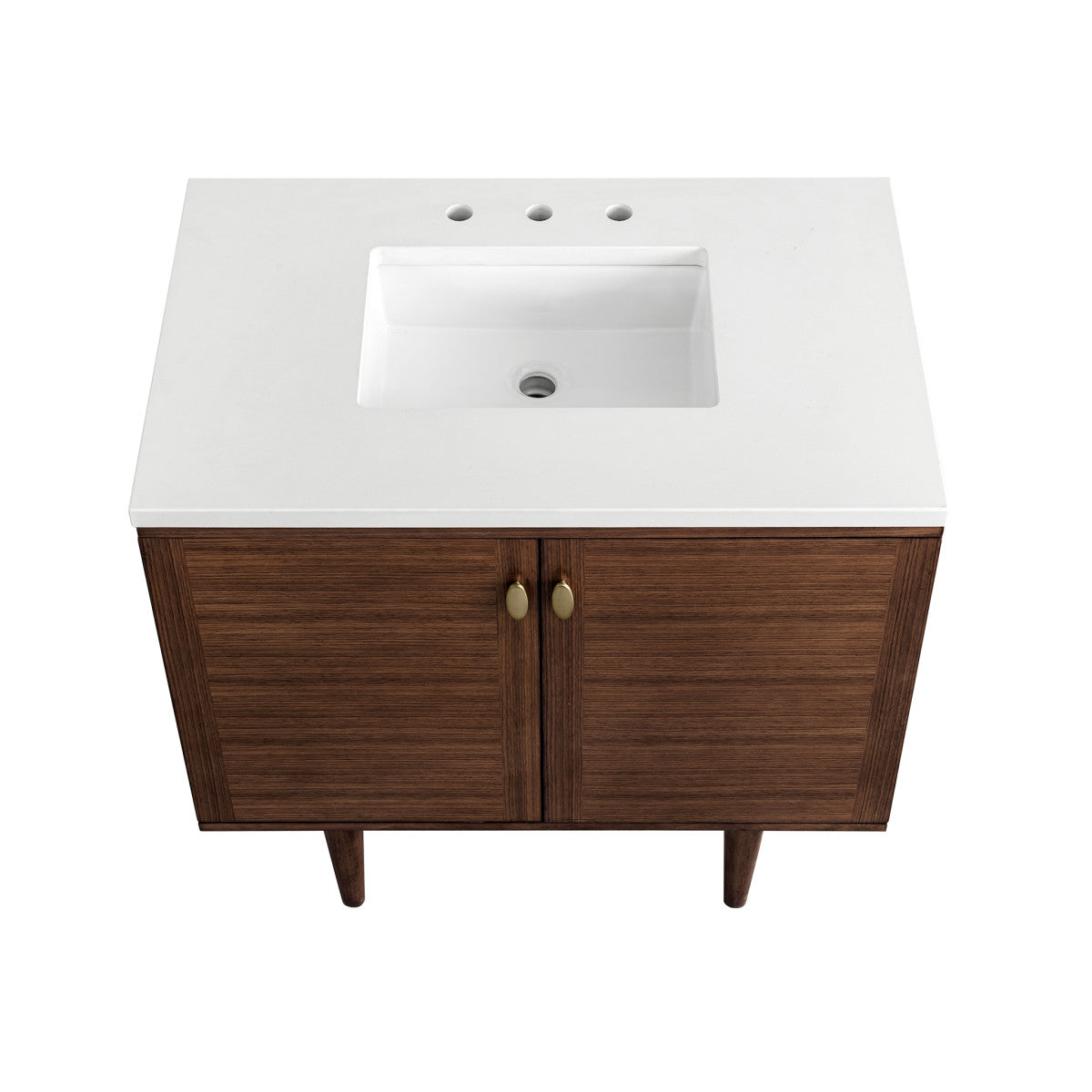 Amberly 36" Single Vanity Cabinet, Mid-Century Walnut