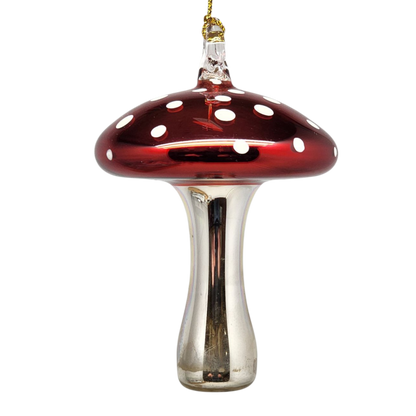 Shiny Cutes Red Mushroom Egyptian Glass Ornament