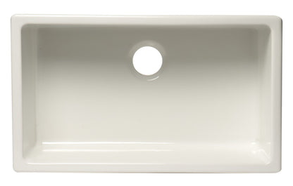 ALFI brand AB3018UD 30" x 18" Fireclay Undermount / Drop In Fireclay Kitchen Sink