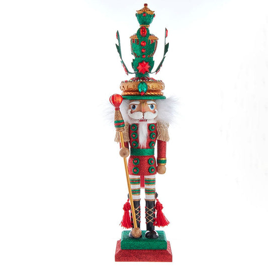 Hollywood Red and Green Leaves Hat Nutcracker - 18 Inch
