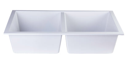 ALFI brand AB3420UM 34" Undermount Double Bowl Granite Composite Kitchen Sink