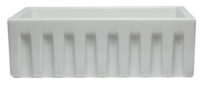 ALFI brand AB3018HS Reversible Smooth / Fluted Single Bowl Fireclay Farm Sink
