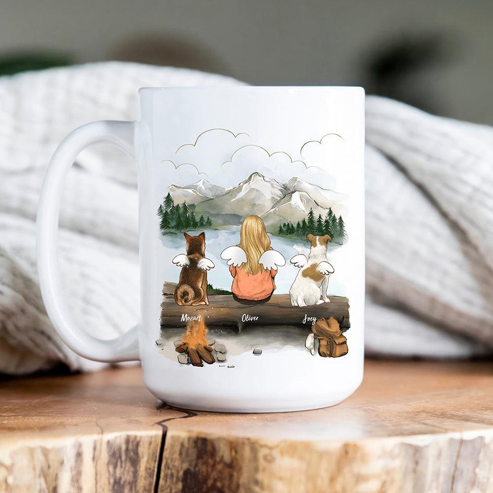 Personalized Dog & Couple Mug - Custom Gift for Dog Lovers & Owners - Dog Dad, Dog Mom | Camping, Hiking, Mountain, Outdoor Activities