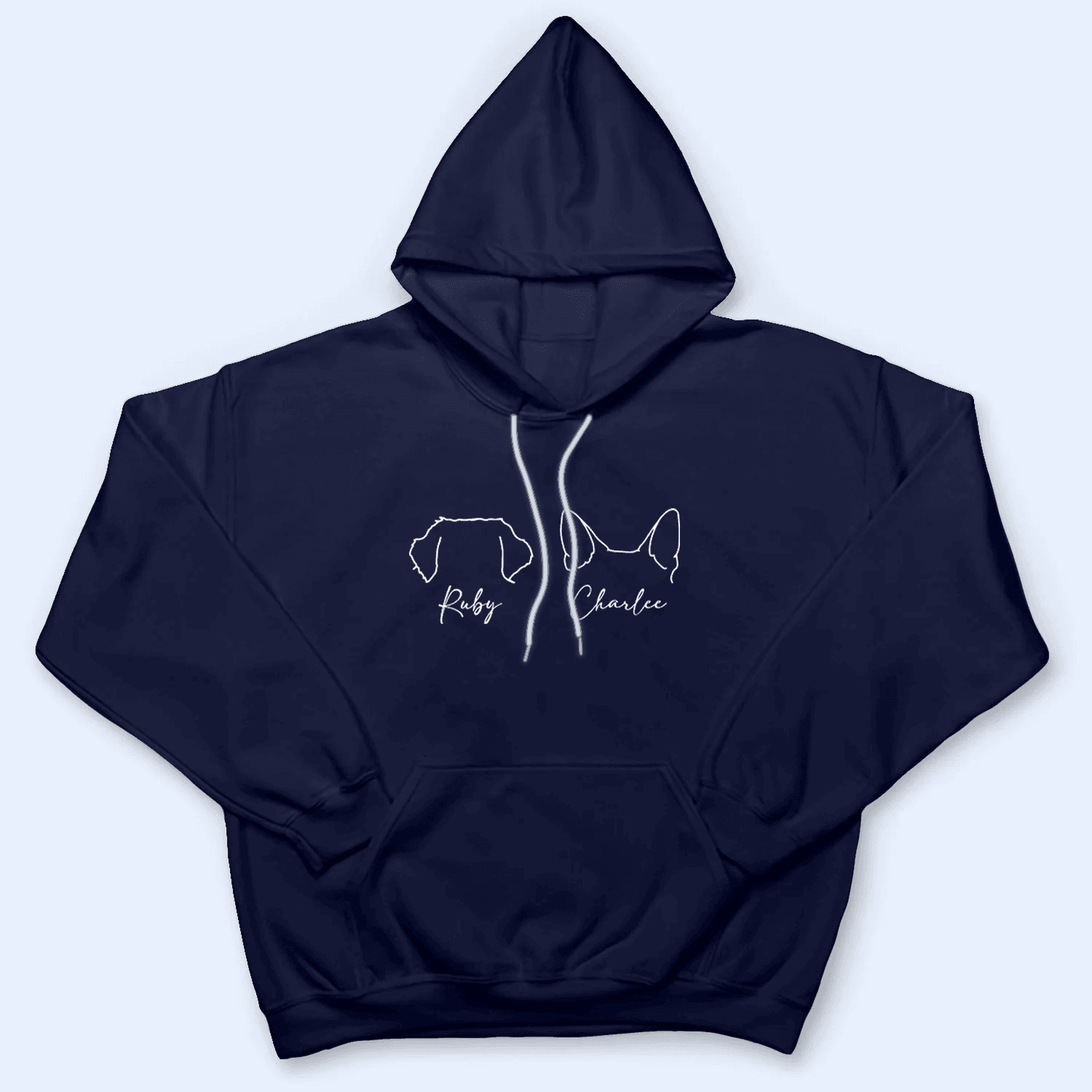 Cute Dog Ears with Names - Custom Tshirts - Personalized Gift for Dog Lovers, Dog Owners, Dog Mom, Dog Dad